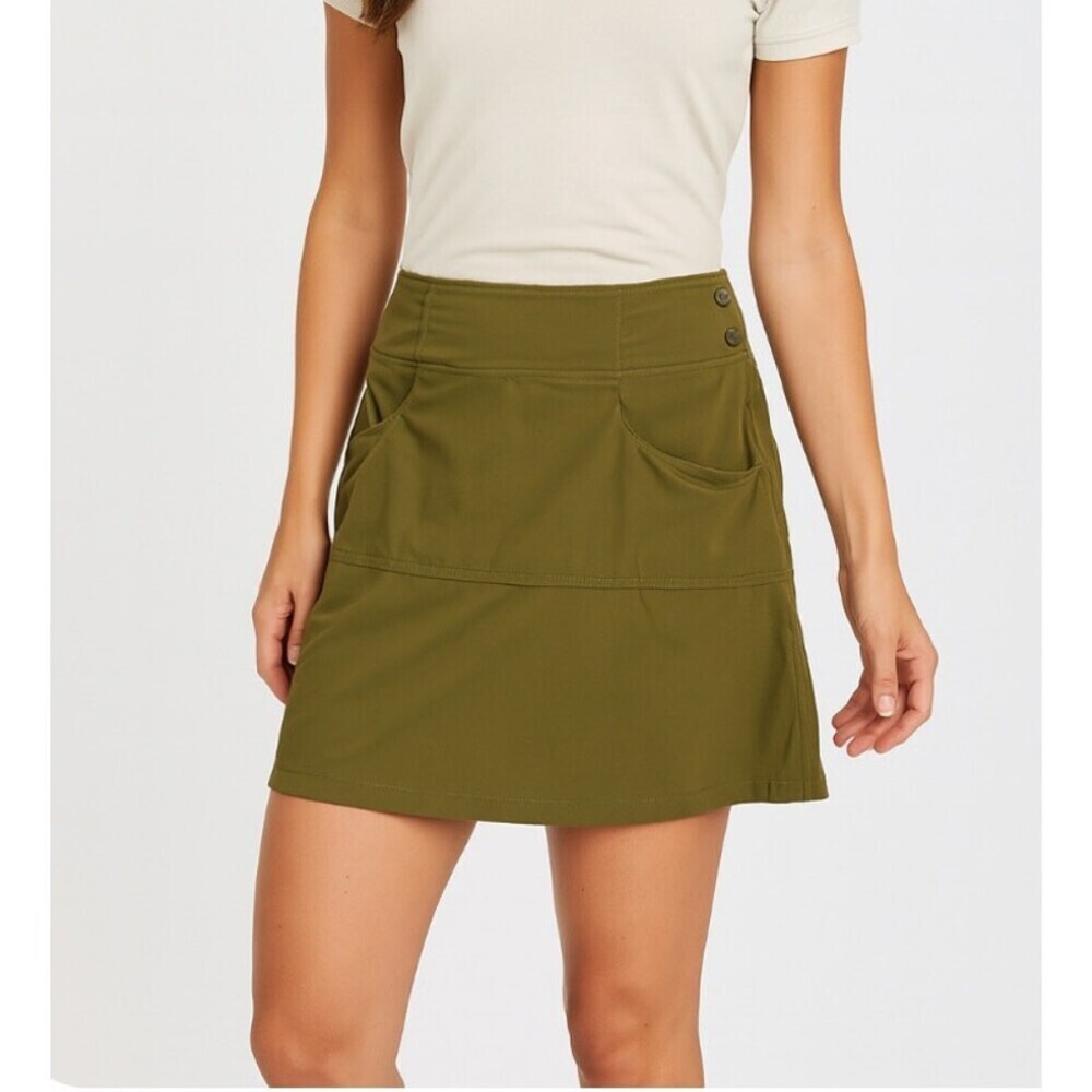 Athleta Skort built in under shorts Olive green utility sport Tennis Golf SZ 6